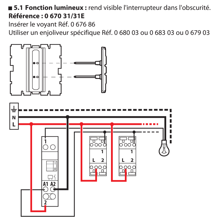 Legrand - Mécanisme Bouton poussoir Céliane - 6A - Réf : 067031