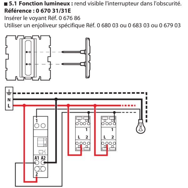 Legrand - Mécanisme Bouton poussoir Céliane - 6A - Réf : 067031