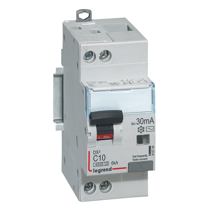 LEGRAND - Disjoncteur différentiel DX3 P+N - 10A - 30mA - AC -Réf : 410704