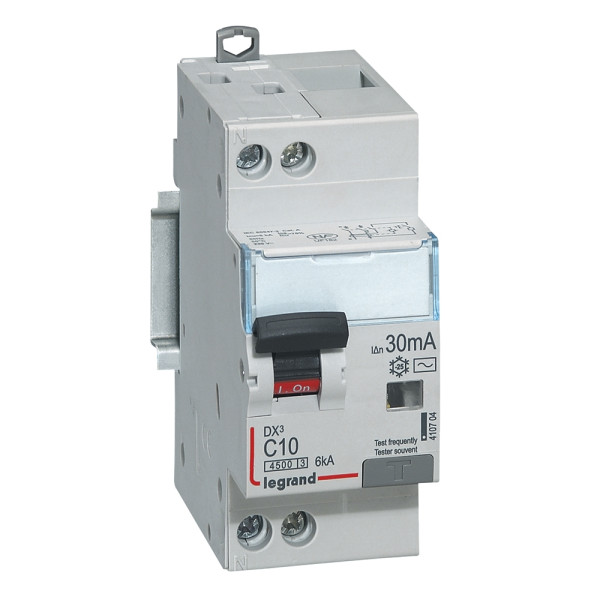 LEGRAND - Disjoncteur différentiel DX3 P+N - 10A - 30mA - AC -Réf : 410704