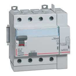 LEGRAND - Inter différentiel DX3-ID 4P 63A - 30mA - AC - Départ Haut - 5M - Réf : 411653