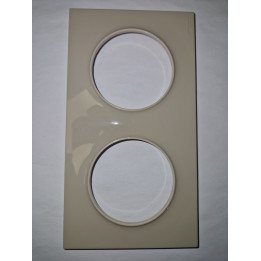 Schneider - Odace - Styl - Plaque 2 postes - entraxe 71mm - Sable - Réf : S520704B1