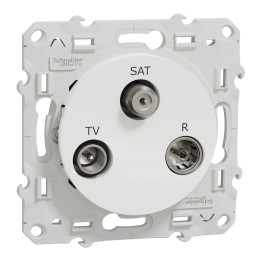 Schneider Odace - Prise TV-FM-SAT - Blanc - Réf : S520461