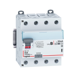 Legrand - Inter diff DX3 - ID 4P 40A - 30mA - Type B - Réf : 411966