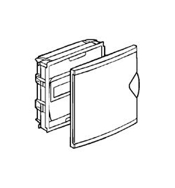 Legrand - Coffret modulaire mini encastré 1 rangée 6+2 modules 213x205x71mm - avec porte isolante blanc - Réf : 001410