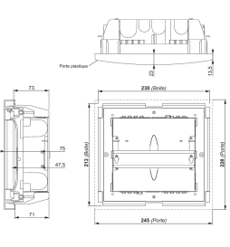 Legrand - Coffret modulaire mini encastré 1 rangée 6+2 modules 213x205x71mm - avec porte isolante blanc - Réf : 001410