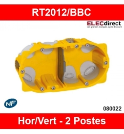 Legrand Batibox - Boîte d'encastrement 2 postes BBC - Prof. 40 - Réf. : 080022