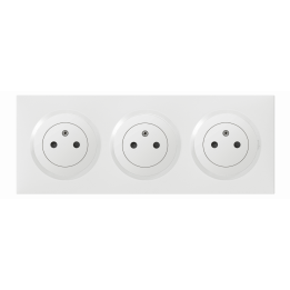 Legrand - Dooxie - Prise 2P+T triple pré-câblé + Plaque - Blanc - Ref. : 600333 + 600803