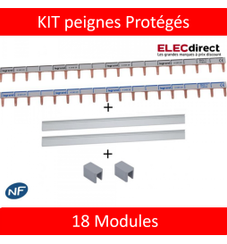 Legrand - Peigne d'alimentation protégé - Double - Réf : 404928x2 + 404988x2 + 404989x2
