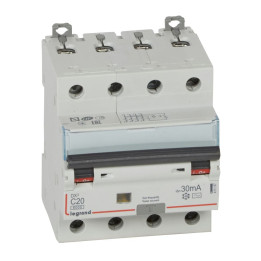 LEGRAND - Disjoncteur Différentiel  DX3  4P - 20A - 30MA - AC - 411187