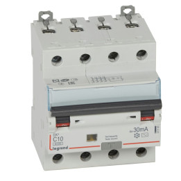 LEGRAND - Disjoncteur Différentiel  DX3  4P - 10A - 30MA - AC - 411185