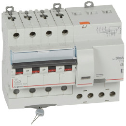 Legrand Disjoncteur différentiel DX³6000 10kA - 4P 400V - 40A -type AC 30mA - 411190