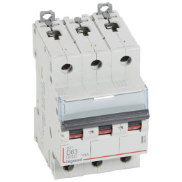 Legrand - Disjoncteur - 3P - 63A - Courbe D - DX3 6000/10kA - Vis/Vis - Réf : 408065