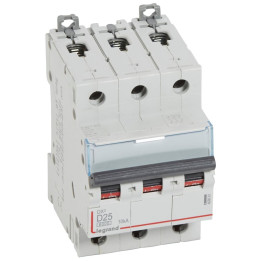 Legrand - Disjoncteur - 3P - 25A - Courbe D - DX3 6000/10kA - Vis/Vis - Réf : 408061