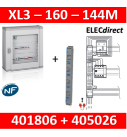 Legrand - Coffret 144 modules - 6 rangées de 24M + peigne vertical tétra 4P - XL3 160 - 401806+405026