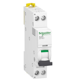 Schneider - Acti9 iDT40T - Disjoncteur - 1P+N - 16A - courbe C - 4500A/6kA - Réf : A9P22616