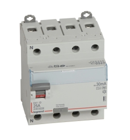 Legrand - Inter diff DX3 - ID 4P 25A - 30mA - F - Réf : 411694