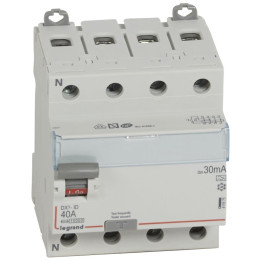 Legrand - Inter diff DX3 - ID 4P 40A - 30mA - A - Réf : 411666