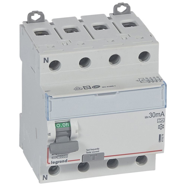 Legrand - Inter diff DX3 - ID 4P 25A - 30mA - A - Réf : 411674