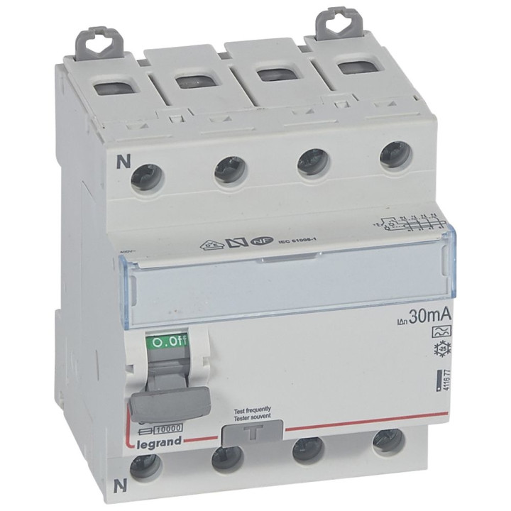 Legrand - Inter diff DX3 - ID 4P 80A - 30mA - A - Réf : 411677
