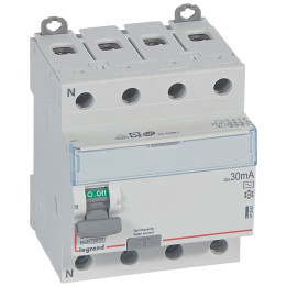Legrand - Inter diff DX3 - ID 4P 80A - 30mA - AC - Réf : 411663