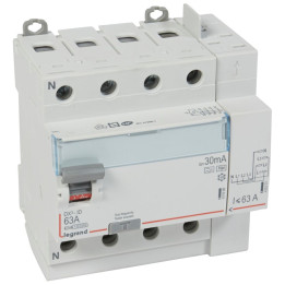 LEGRAND - Inter différentiel DX3-ID 4P 63A - 30mA - Type F - Départ Haut - 5M - Réf : 411659
