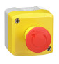 Schneider - boite jaune arrêt urgence rouge - pousser tourner - 1NF au repos - Ø40 - Réf : XALK178