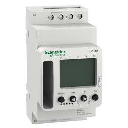 Schneider - Interrupteur horaire digital IHP'Clic hebdomadaire avec réserve de marche - 2 canaux - Réf : CCT15443