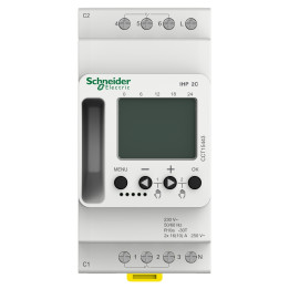 Schneider - Interrupteur horaire digital IHP'Clic hebdomadaire avec réserve de marche - 2 canaux - Réf : CCT15443