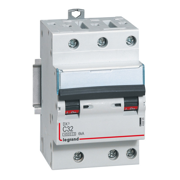Legrand - Disjoncteur DX³ 4500 - vis/vis - 3P - 400 V~ - 32A - 6kA - courbe C - 406895