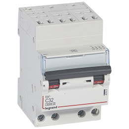Legrand - Disjoncteur 4P DX3 32A - 6kA - Auto/Vis - Courbe C - Réf : 406917