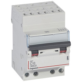 Legrand - Disjoncteur DX³ 6000 - auto/vis- 4P- 400V - 10A - courbeC-peigne HX³ opti 4P - 3M - 407913