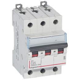 Legrand - Disjoncteur - 3P - 25A - Courbe C - DX3 6000/10kA - Vis/Vis - Réf : 407831