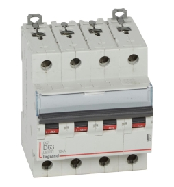 Legrand - Disjoncteur 4P DX3 63A - 10kA - courbe D - Réf : 408123