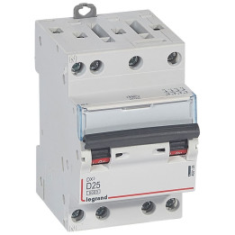 Legrand - Disjoncteur 4P DX3 25A - 10kA - courbe D - Réf : 408128