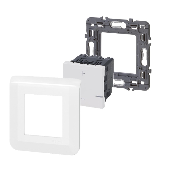 Legrand - Mosaic - Interrupteur variateur universel 2 fils sans neutre - Complet - Blanc - Réf : 078407A+277802L+080251