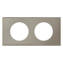 Legrand Céliane - Plaque Matières 2 postes - finition Inox Brossé - Entraxe 71mm - Réf : 069102