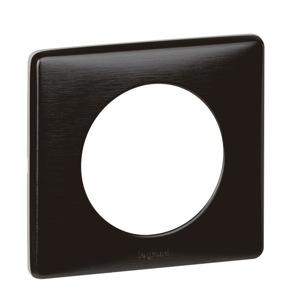 Legrand - Plaque Céliane Métal 1 poste - finition Carbone - Réf : 068981