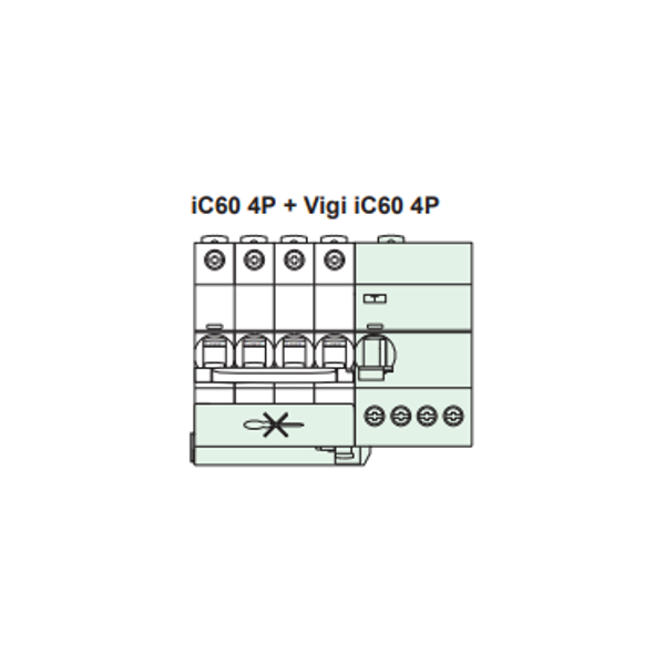 Schneider - Acti9 - iC60 - Bloc diff Vigi - 4P - 25A - 30mA - 400v -  type AC - Réf : A9Q11425
