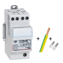 Legrand - Parafoudre bipolaire 220V - Type 2 LEXIC avec protection intégrée et fil de terre 50cm