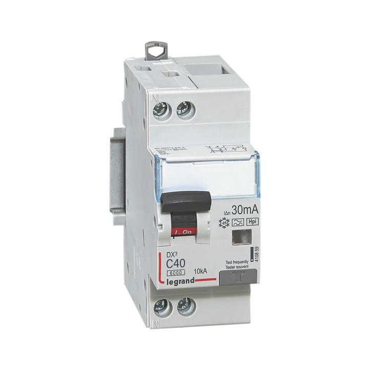 LEGRAND - Disjoncteur différentiel DX3 1P+N - 40A - 30mA - type F - Réf: 410859