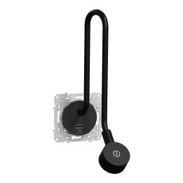 Schneider - Odace 2011 - Liseuse avec prise USB-A - 2,1A - Anthracite - Réf : S540002