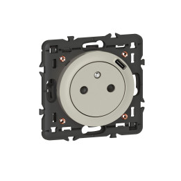Legrand - Céliane - Prise de courant Affleurante + USB Type C - Titane - Réf : 068427