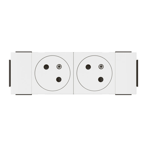 Legrand - Prise pour goulotte 2x2P+T - 4M - Blanc - Mosaic - Réf : 077102L