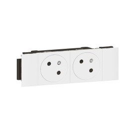 Legrand - Prise pour goulotte 2x2P+T - 4M - Blanc - Mosaic - Réf : 077102L