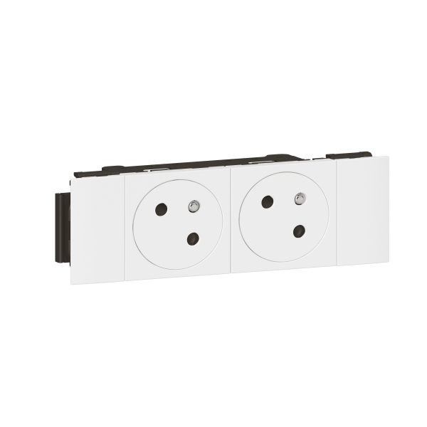 Legrand - Prise Mosaic pour goulotte 2x2P+T - 4M - Réf : 077102L
