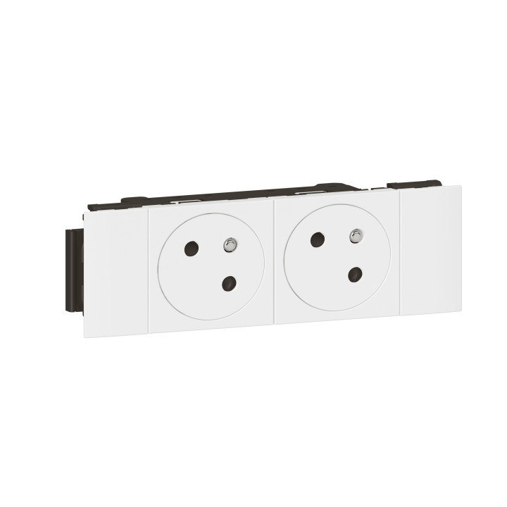 Legrand - Prise pour goulotte 2x2P+T - 4M - Blanc - Mosaic - Réf : 077102L