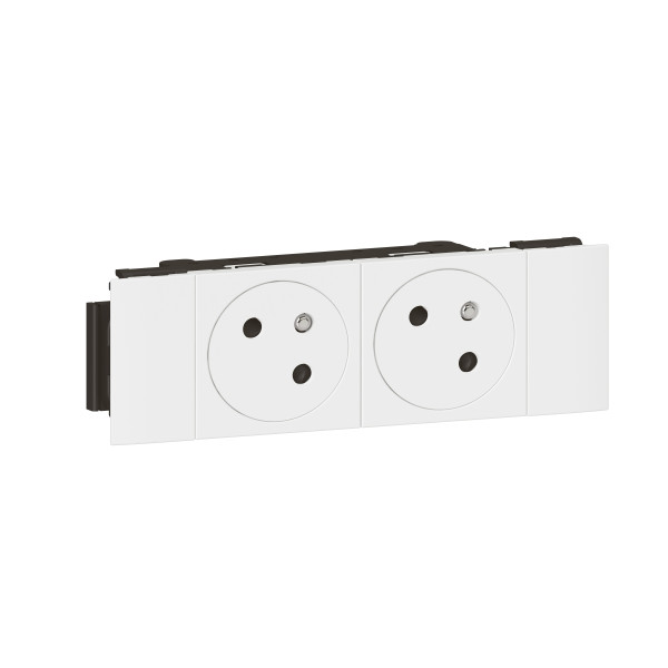 Legrand - Prise pour goulotte 2x2P+T - 4M - Blanc - Mosaic - Réf : 077102L