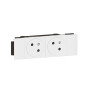 Legrand -Mosaic L -  Prise pour goulotte 2x2P+T - 4M - Blanc - Réf : 077102L