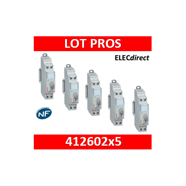 Legrand - Minuterie électronique 16A - 230V - 412602x5 - ELECdirect Vente  Matériel Électrique